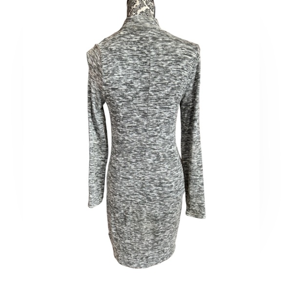 Express Heathered Gray Bodycon Long Sleeve Dress - Picture 2 of 6